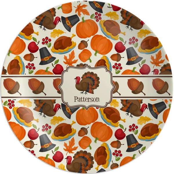 Custom Traditional Thanksgiving Melamine Plate (Personalized)