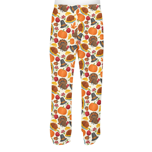 Traditional Thanksgiving Men's Pjs Back - on model