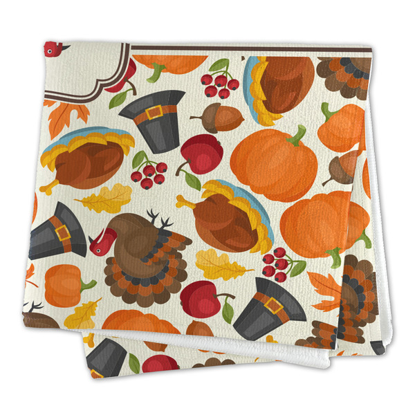 Traditional Thanksgiving Microfiber Dish Rag - FOLDED (square)