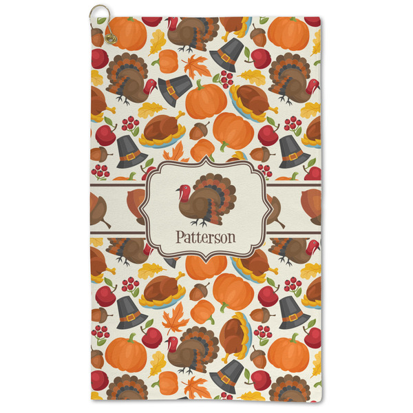 Custom Traditional Thanksgiving Microfiber Golf Towel - Large (Personalized)