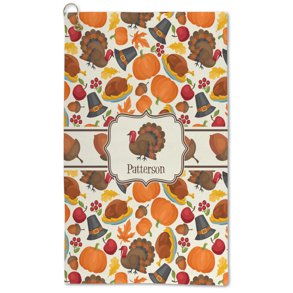 Custom Traditional Thanksgiving Microfiber Golf Towel (Personalized)