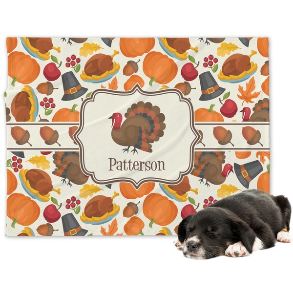 Custom Traditional Thanksgiving Dog Blanket (Personalized)