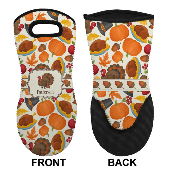Traditional Thanksgiving Neoprene Oven Mitt (Front & Back)