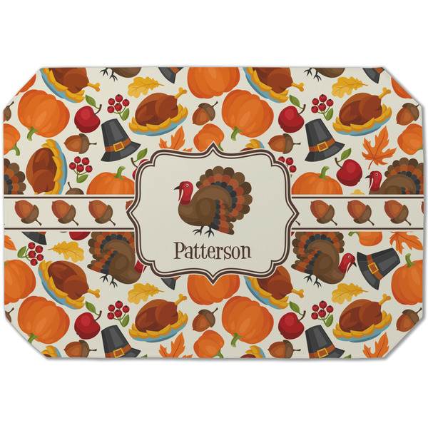 Custom Traditional Thanksgiving Dining Table Mat - Octagon (Single-Sided) w/ Name or Text