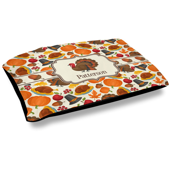 Custom Traditional Thanksgiving Outdoor Dog Bed - Large (Personalized)