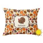 Traditional Thanksgiving Outdoor Throw Pillow (Rectangular) (Personalized)