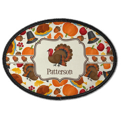 Traditional Thanksgiving Iron On Oval Patch w/ Name or Text