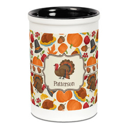 Traditional Thanksgiving Ceramic Pencil Holders - Black
