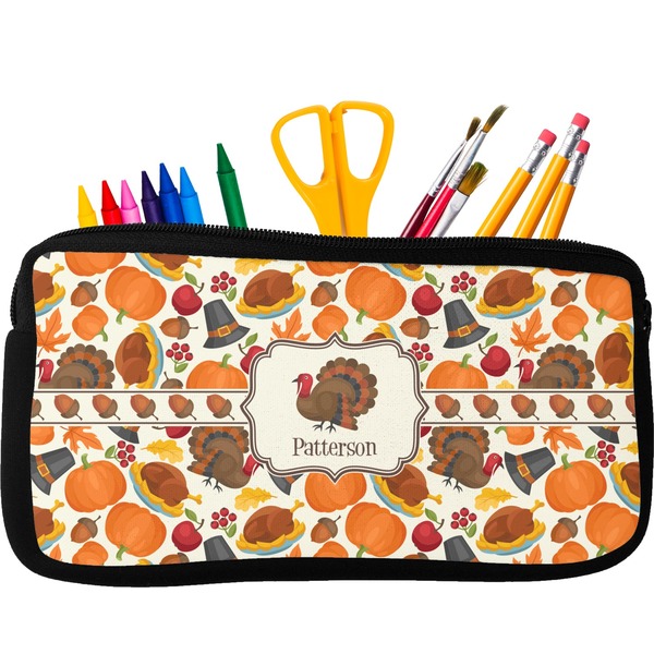 Custom Traditional Thanksgiving Neoprene Pencil Case (Personalized)