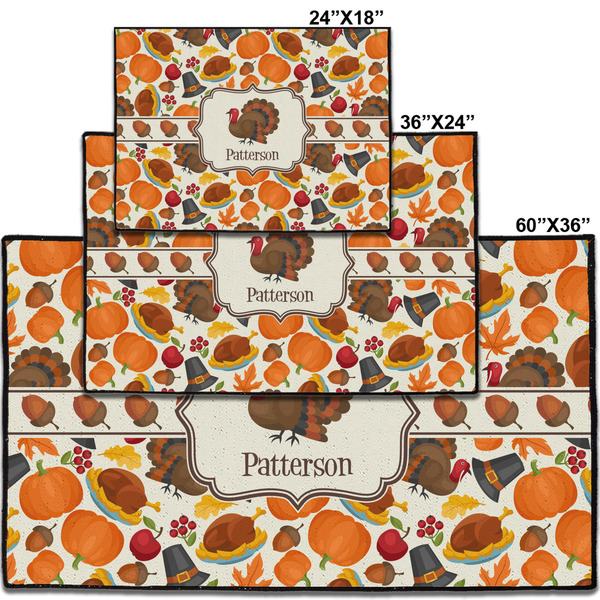 Traditional Thanksgiving Personalized Door Mat - Group Parent IMF