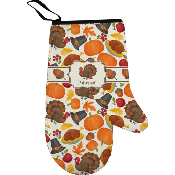 Custom Traditional Thanksgiving Right Oven Mitt (Personalized)