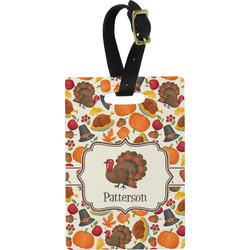 Traditional Thanksgiving Plastic Luggage Tag - Rectangular w/ Name or Text