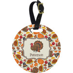 Traditional Thanksgiving Plastic Luggage Tag - Round (Personalized)