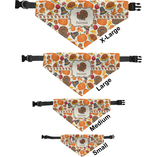 Traditional Thanksgiving Pet Bandana Sizes