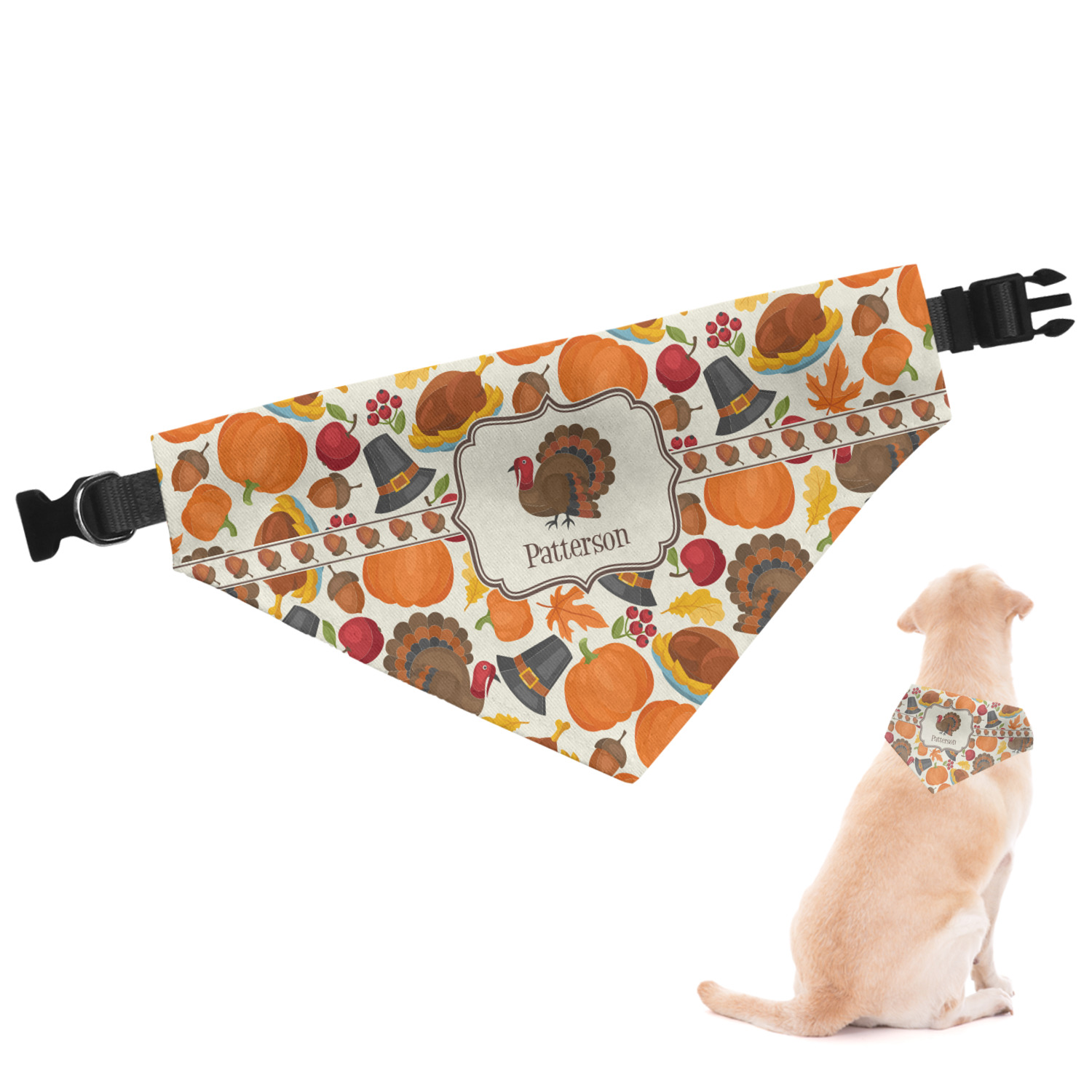 Custom Traditional Thanksgiving Dog Bandana (Personalized) YouCustomizeIt