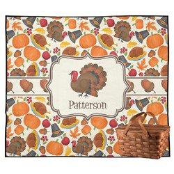 Traditional Thanksgiving Outdoor Picnic Blanket (Personalized)