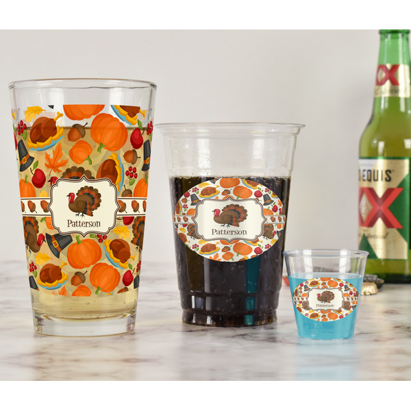 Traditional Thanksgiving Pint Glass - Full Fill w Transparency - In Context