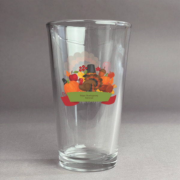 Custom Traditional Thanksgiving Pint Glass - Full Color Logo (Personalized)