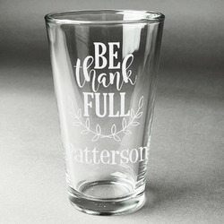 Traditional Thanksgiving Pint Glass - Engraved (Personalized)
