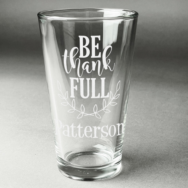 Custom Traditional Thanksgiving Pint Glass - Engraved (Single) (Personalized)