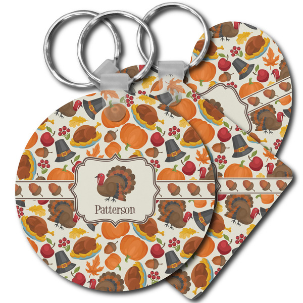 Custom Traditional Thanksgiving Plastic Keychain (Personalized)