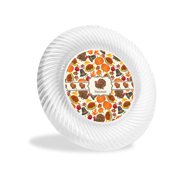 Custom Traditional Thanksgiving Plastic Party Appetizer & Dessert Plates - 6" (Personalized)
