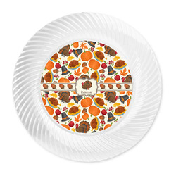 Traditional Thanksgiving Plastic Party Dinner Plates - 10" (Personalized)