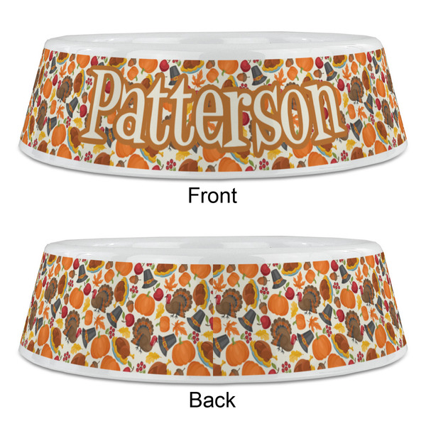 Traditional Thanksgiving Plastic Pet Bowls - Large - APPROVAL