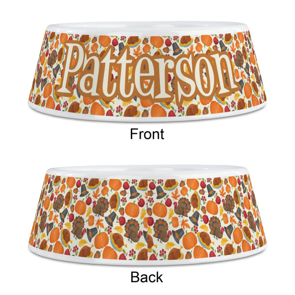 Traditional Thanksgiving Plastic Pet Bowls - Medium - APPROVAL