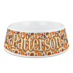 Traditional Thanksgiving Plastic Dog Bowl - Medium (Personalized)