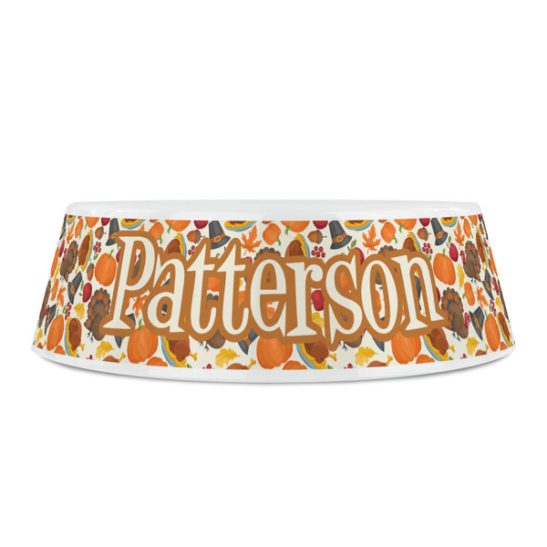 Traditional Thanksgiving Plastic Pet Bowls - Small - FRONT