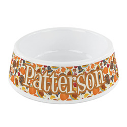 Traditional Thanksgiving Plastic Dog Bowl - Small (Personalized)