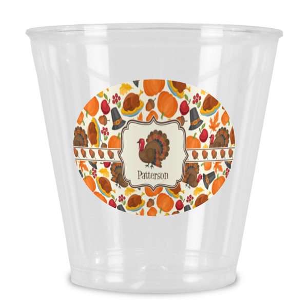 Custom Traditional Thanksgiving Plastic Shot Glass (Personalized)