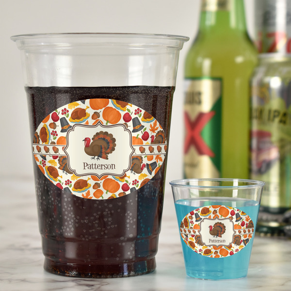 Traditional Thanksgiving Plastic Shot Glasses - In Context