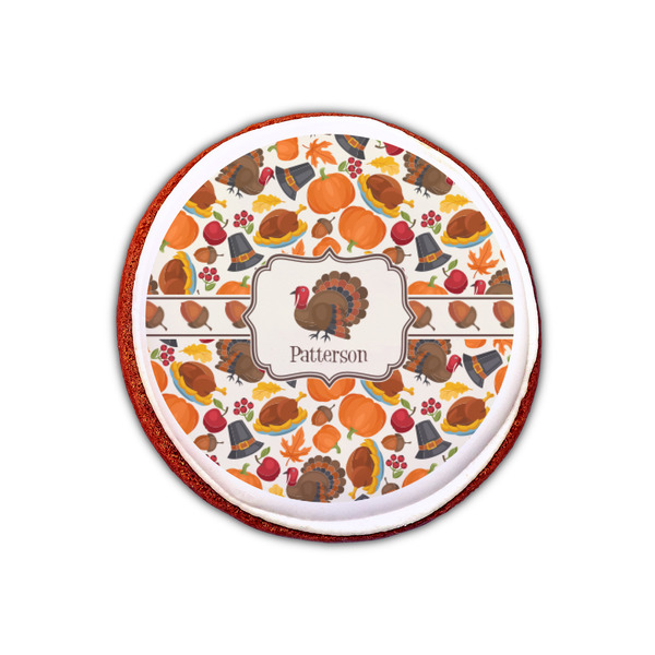 Traditional Thanksgiving Printed Icing Circle - XSmall - On Cookie