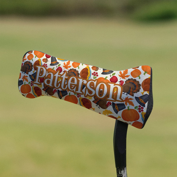 Traditional Thanksgiving Putter Cover - On Putter