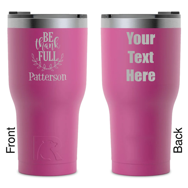 Custom Traditional Thanksgiving RTIC Tumbler - Magenta - Laser Engraved - Double-Sided (Personalized)
