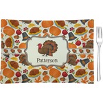 Traditional Thanksgiving Rectangular Glass Appetizer / Dessert Plate - Single or Set (Personalized)