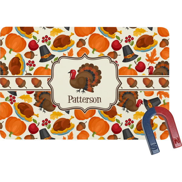 Custom Traditional Thanksgiving Rectangular Fridge Magnet (Personalized)