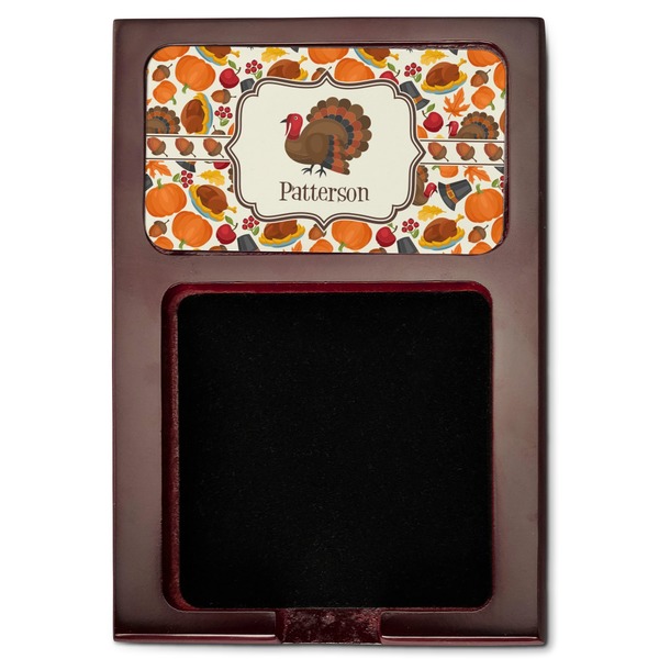 Traditional Thanksgiving Red Mahogany Sticky Note Holder - Flat