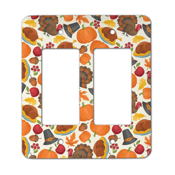 Custom Traditional Thanksgiving Rocker Style Light Switch Cover - Two Switch