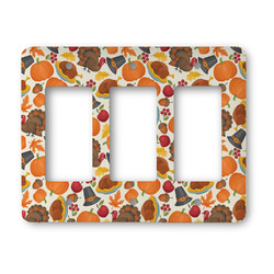 Traditional Thanksgiving Rocker Style Light Switch Cover - Three Switch