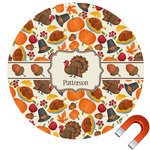 Traditional Thanksgiving Round Car Magnet - 6" (Personalized)