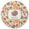 Traditional Thanksgiving Round Coaster Rubber Back - Single