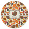 Traditional Thanksgiving Round Rubber Backed Coaster (Personalized)
