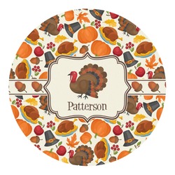 Traditional Thanksgiving Round Decal - Small (Personalized)