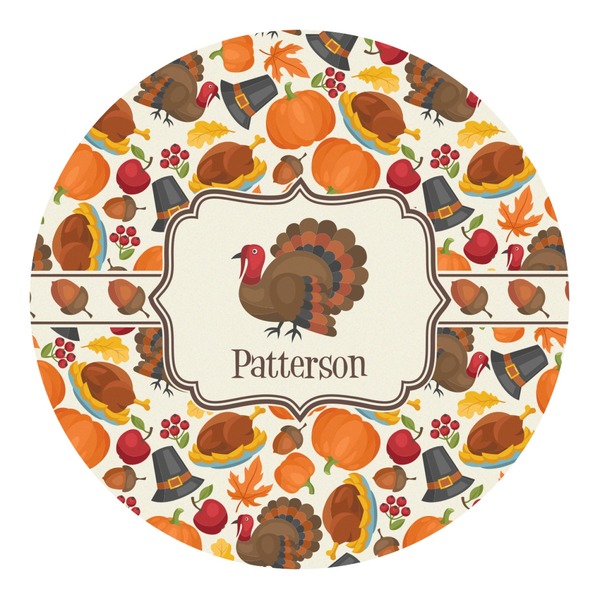 Custom Traditional Thanksgiving Round Decal - Small (Personalized)