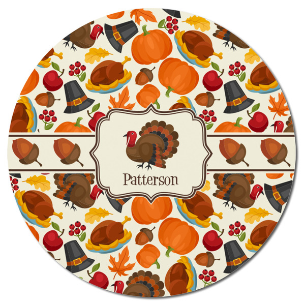 Traditional Thanksgiving Round Fridge Magnet - FRONT
