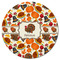 Traditional Thanksgiving Round Fridge Magnet - FRONT