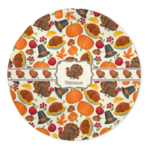 Custom Traditional Thanksgiving 5' Round Indoor Area Rug (Personalized)
